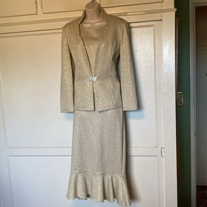 Dominique Palacios wool blend knit three-piece skirt, suit, size medium